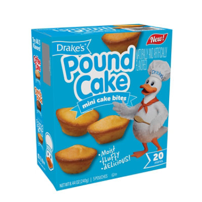 Drakes Mini Cake Bites Pound Cake Carton 8.44 Oz - 8.44 OZ - Image 1