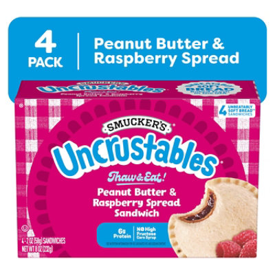 Smucker's Uncrustables Peanut Butter And Raspberry 4 Pack, 8 Oz - 8 OZ - Image 1