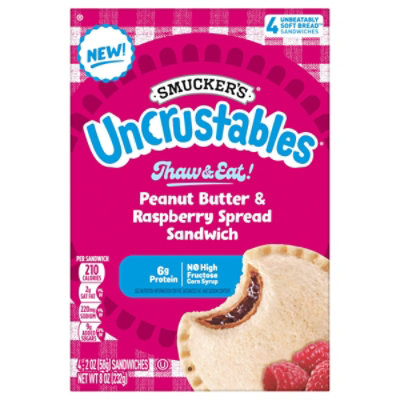 Smucker's Uncrustables Peanut Butter And Raspberry 4 Pack, 8 Oz - 8 OZ - Image 1