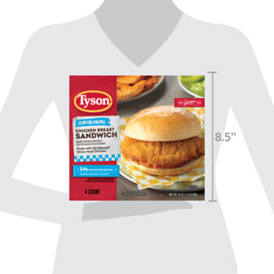 Tyson Original Chicken Breast Sandwich, 24 Oz, 4 Ct Box - 24 OZ - Image 5