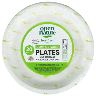 Open Nature Plates Compostable 10 Inch 20 Count - 20 CT - Image 1