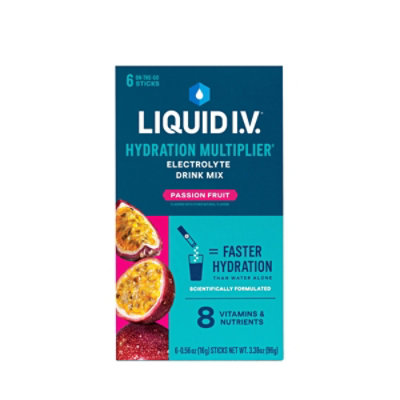 Liquid I.V. Hydration Multiplier Passion Fruit Electrolyte Powder Packet Drink Mix - 6 Count - Image 2