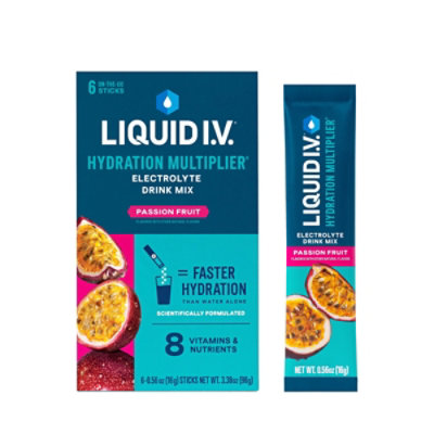 Liquid I.V. Hydration Multiplier Passion Fruit Electrolyte Powder Packet Drink Mix - 6 Count - Image 3