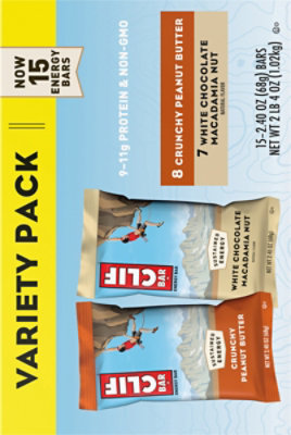 CLIF BAR Crunchy Peanut Butter and White Chocolate Macadamia Nut Energy Protein Bars Variety Pack - 15 Count - Image 6