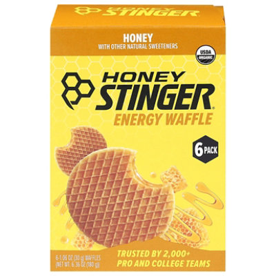 Honey Stinger Organic Energy Waffle Snack, Honey, 1.06 oz, 6 Count Box