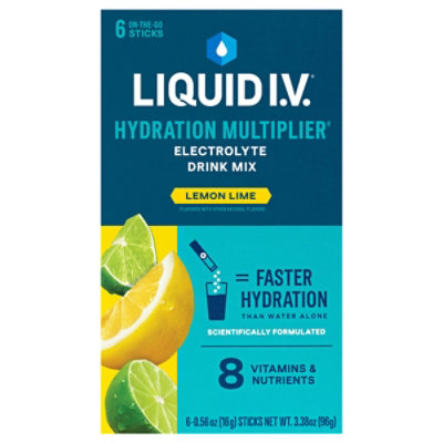 Liquid I.V. Hydration Multiplier Lemon Lime Electrolyte Powder Packet Drink Mix - 6 Count - Image 3