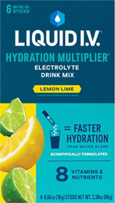 Liquid I.V. Hydration Multiplier Lemon Lime Electrolyte Powder Packet Drink Mix - 6 Count - Image 2