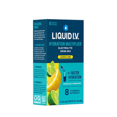 Liquid I.V. Hydration Multiplier Lemon Lime Electrolyte Powder Packet Drink Mix - 6 Count - Image 3