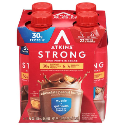 Atkins Strong Chocolate Peanut Butter Ready TO Drink - 4-11 Fl, Oz. - Image 3