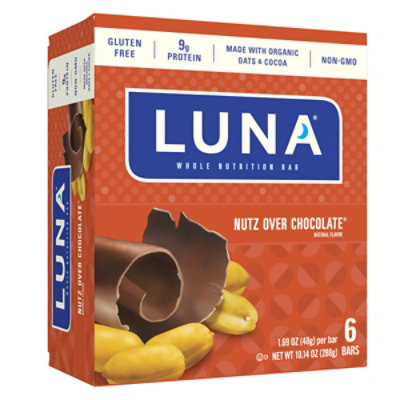 Luna Nutz Over Chocolate Bar 6-1.69oz - 6-1.69 OZ - Image 1
