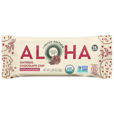 Aloha Plant Based Protein Bar Oatmeal Chocolate Chip 1.98oz - 1.98 OZ - Image 3