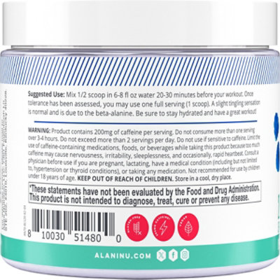 Alani Nu Preworkout Blue Slush 20srv - 7.3 OZ - Image 6