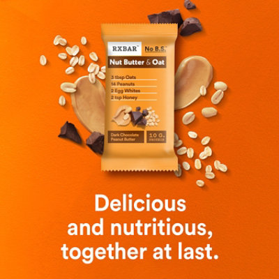 RXBAR Nut Butter and Oat Protein Bars Dark Chocolate Peanut Butter Protein Snacks 5 Count - 9.7 Oz - Image 4