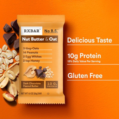 RXBAR Nut Butter and Oat Protein Bars Dark Chocolate Peanut Butter Protein Snacks 5 Count - 9.7 Oz - Image 2