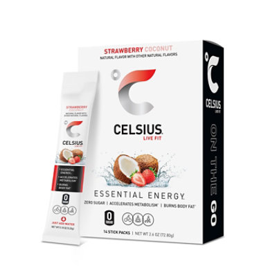 Celsius Powder Strawberry Coconut 14ct - 14 CT - Image 1