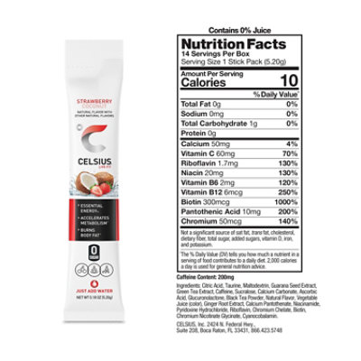 Celsius Powder Strawberry Coconut 14ct - 14 CT - Image 3