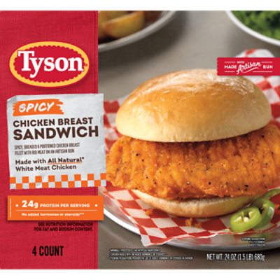 Tyson Frozen Spicy Chicken Breast Sandwich - 4 Count - 24 Oz - Image 2