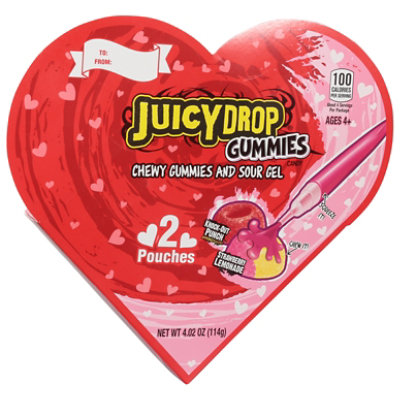 Valentine's Day 2025 Juicy Drop Gummies Heart Box - 4.02 OZ - Image 1