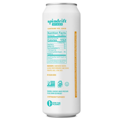 Spiked Spindrift Pineapple Sparkling Water In Cans - 19.2 FZ - Image 2