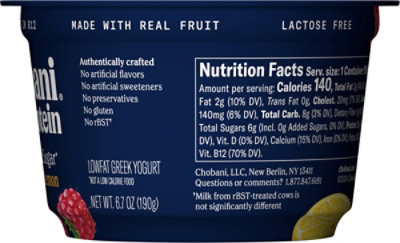 Chobani 20g Protein Raspberry Lemon - 6.7 Oz - Image 4