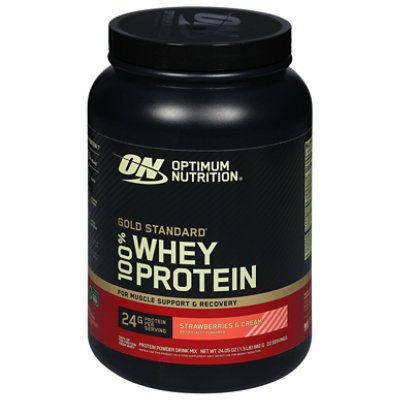 On Gold Standard Strawberry Whey Powder - 1.7 LB - Image 1