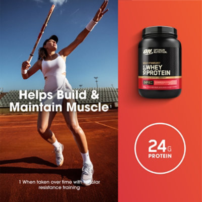 On Gold Standard Strawberry Whey Powder - 1.7 LB - Image 3