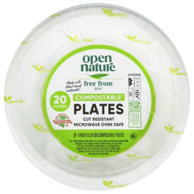 Open Nature Compostable 6 In Plates 20 Count - 20 CT - Image 3