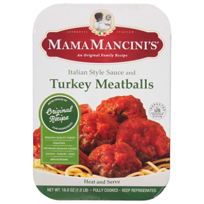 Mama Mancini Turkey Meatballs - 16 OZ - Image 1