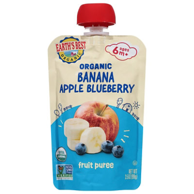 Earths Best Organic 2nd Foods Banana Blueberry Puree Pouch - 3.5 OZ - Image 1