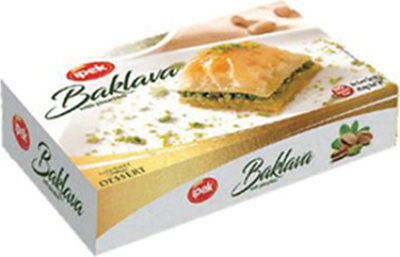Ipek Baklava W/ Pistachios 12x1lb 0.5kg Box - 1 LB - Image 1