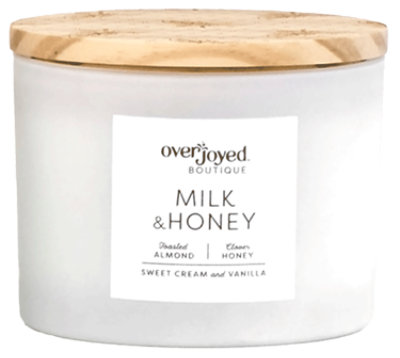Overjoyed Boutique Engraved Lid Candle White Small - Each - Image 1