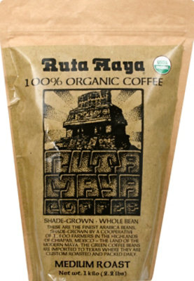 Ruta Maya Medium Roast Whole Bean Organic Coffee 35.3oz Bag - 35.3 OZ - Image 2