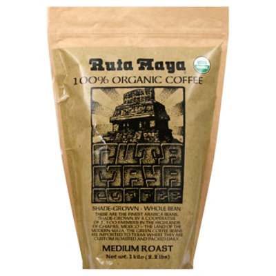 Ruta Maya Medium Roast Whole Bean Organic Coffee 35.3oz Bag - 35.3 OZ - Image 1