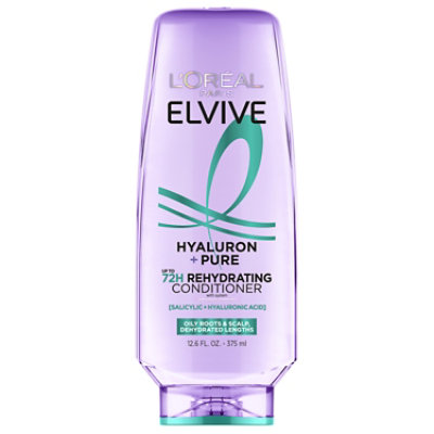 L'Oreal Paris Elvive Hyaluron Pure 72H Rehydrating Conditioner Oily Hair - 12.6 Fl. Oz. - Image 1