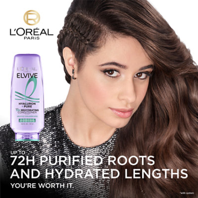 L'Oreal Paris Elvive Hyaluron Pure 72H Rehydrating Conditioner Oily Hair - 12.6 Fl. Oz. - Image 2