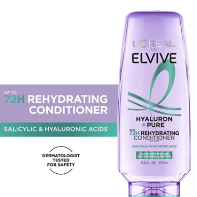 L'Oreal Paris Elvive Hyaluron Pure 72H Rehydrating Conditioner Oily Hair - 12.6 Fl. Oz. - Image 3