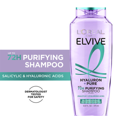 L'Oreal Paris Elvive Hyaluron plus Pure 72H Purifying Shampoo for Oily Hair - 12.6 Fl. Oz. - Image 3