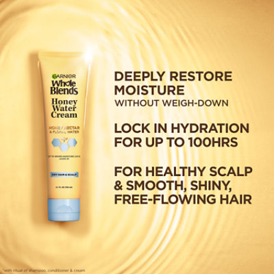 Garnier Whole Blends Honey Water Cream 100 HRS Moisture Lock Dry Hair - 5.1 Fl. Oz. - Image 2