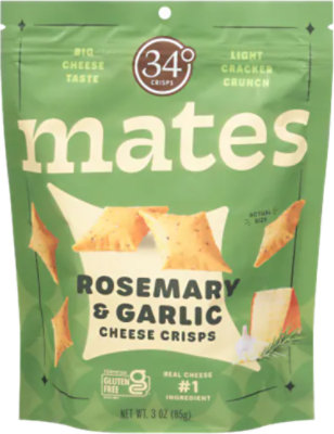 34 Degrees Rosemary & Garlic Cheese Mates Light & Crunchy Cracker - 3 OZ - Image 1