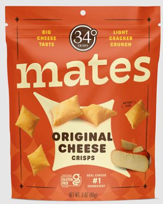 34 Degrees Original Cheese Mates Crisps Light & Crunchy Cracker - 3 OZ - Image 1