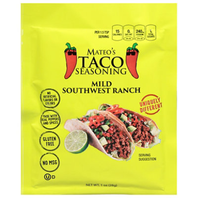 Mateo Pkt Taco Mild S.w. Ranch - 1 OZ - Image 3