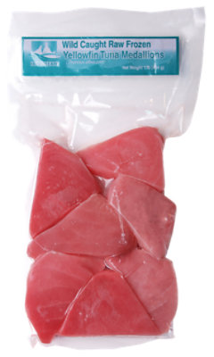 Icy Ocean Wild Caught Raw Frozen Yellowfin Tuna Medallions - 1 LB - Image 1