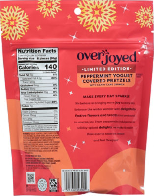 Overjoyed Yogurt Covered Peppermint Candy Cane Pretzels 6 Oz - 6 OZ - Image 5