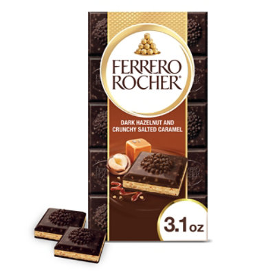 Ferrero Rocher Chocolate Bar Dark Chocolate Hazelnut and Crunchy Salted Caramel - 3.1 Oz - Image 1