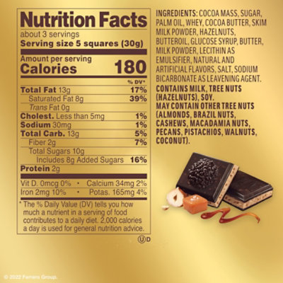 Ferrero Rocher Chocolate Bar Dark Chocolate Hazelnut and Crunchy Salted Caramel - 3.1 Oz - Image 1