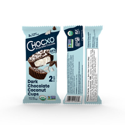 Chocxo Cups Dark Chocolate Coconut 2pk - 1 OZ - Image 2