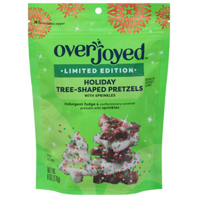 Overjoyed Tree-Shaped Holiday Pretzels with Sprinkles - 6 Oz - Image 1