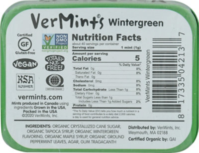 Vermints Candy Wintergreen Organic - 1.41 OZ - Image 6