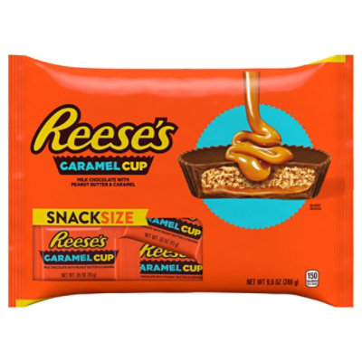 Reeses Milk Chocolate Peanut Butter Cup With Caramel Snack Size Bar Laydown Bag - 9.9 OZ - Image 2