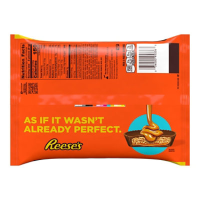 Reeses Milk Chocolate Peanut Butter Cup With Caramel Snack Size Bar Laydown Bag - 9.9 OZ - Image 1